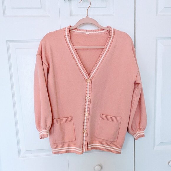 Feminine Pink Romantic Academia Cardigan - Picture 1 of 6